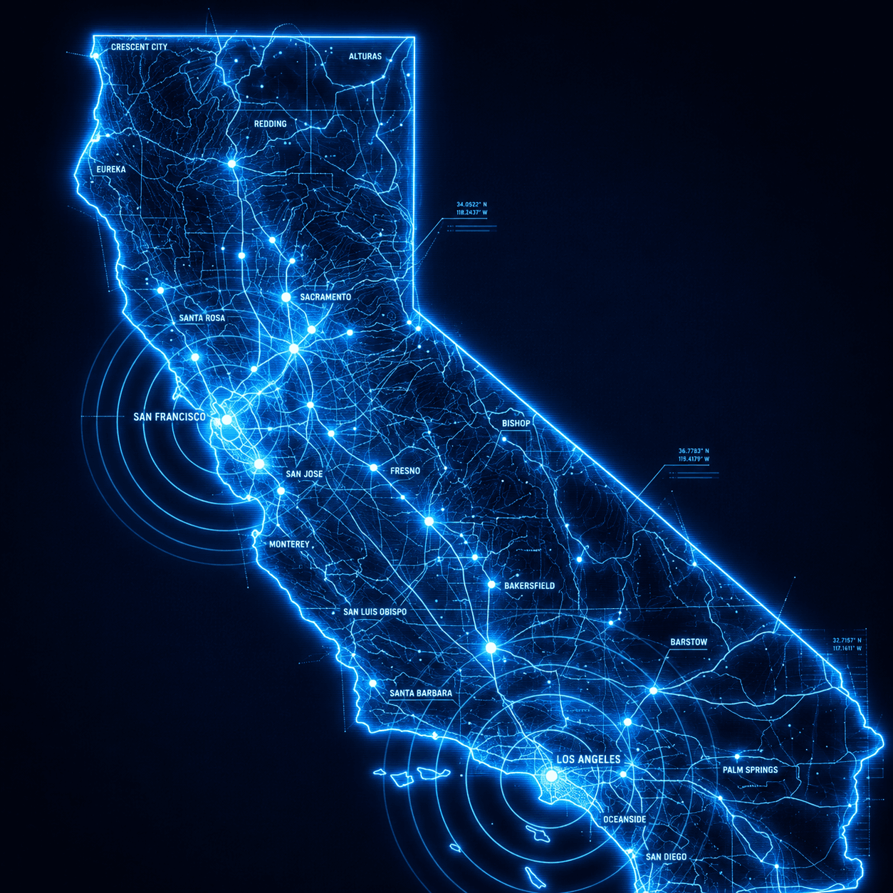 Interactive California Security Service Map